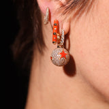 Neolope Red Enamel Star Diamond Earrings