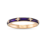 14ct Rose Gold Purple Enamel Diamond Ring