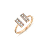 14ct Rose Gold Open Baguette Diamond Ring