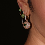 Neolope Green Enamel Star Diamond Earrings
