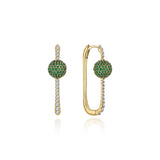 Neolope Tsavorite Diamond U-Hoop Earrings - Large