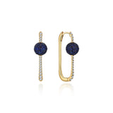 Neolope Sapphire Diamond U-Hoop Earrings - Large