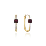 Neolope Ruby Diamond U-Hoop Earrings - Medium