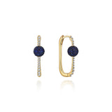 Neolope Sapphire Diamond U-Hoop Earrings - Medium