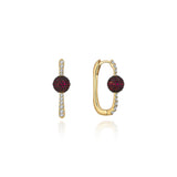 Neolope Ruby Diamond U-Hoop Earrings - Small