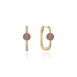 Neolope Pink Sapphire Diamond U-Hoop Earrings - Small