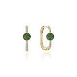 Neolope Tsavorite Diamond U-Hoop Earrings - Small