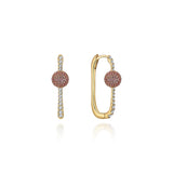 Neolope Pink Sapphire Diamond U-Hoop Earrings - Medium