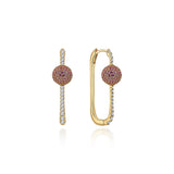Neolope Pink Sapphire Diamond U-Hoop Earrings - Large