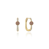 Neolope Pink Sapphire Diamond U-Hoop Earrings - XSmall