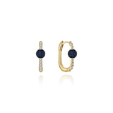 Neolope Sapphire Diamond U-Hoop Earrings - XSmall