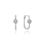 Neolope White Gold Diamond U-Hoop Earrings - Small