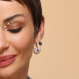 Neolope Navy Enamel Star Diamond Earrings