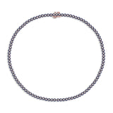 Neomi Navy Blue Enamel Eternity Tennis Necklace