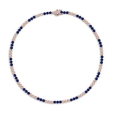 Neomi Navy Blue Enamel Tennis Necklace