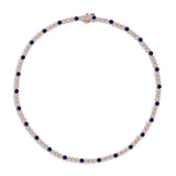 Neomi Navy Blue Half Eternity Enamel Tennis Necklace