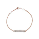 Baguette 14ct Rose Gold Diamond Bar Bracelet