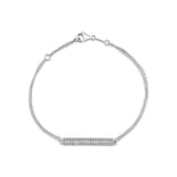 Baguette 14ct White Gold Diamond Bar Bracelet