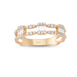 Baguette Cinc 14ct Rose Gold Diamond Ring
