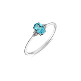 Blue Topaz and Diamond Engagement Ring