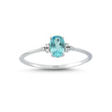 Blue Topaz and Diamond Engagement Ring