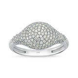 Dome 14ct White Gold Diamond Ring