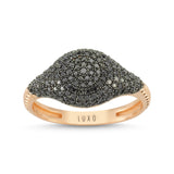Dome 14ct Rose Gold Black Diamond Ring