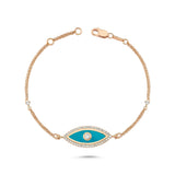 Eyeful Blue Enamel and Diamond Evil Eye Bracelet