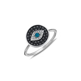 Gaze 14ct White Gold Black and Blue Diamond Evil Eye Ring