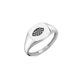 Geomi Marquise 14ct White Gold Diamond Signet Ring