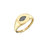 Geomi Marquise 14ct Yellow Gold Diamond Signet Ring