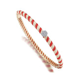 Hypnosis Ivory-Red Enamel Diamond Bracelet