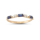 Lotus 14ct Rose Gold Sapphire and Diamond Ring