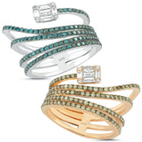 Baguette Ivy 14ct White Gold Blue Diamond Ring
