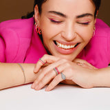 Neomi Bubble Neon Pink Enamel Diamond Ring