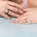 Dome 14ct Rose Gold Blue Diamond Ring