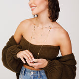 Night Sky 14ct Rose Gold Black Enamel Star Necklace