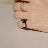 Neomi Gravity Black Enamel Diamond Ring