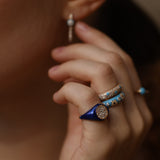 Neomi Gravity Navy Blue Enamel Diamond Ring