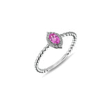 Marquise Pink Sapphire and Diamond Engagement Ring