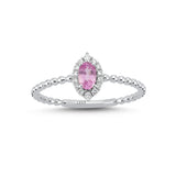 Marquise Pink Sapphire and Diamond Engagement Ring