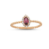 Marquise Rhodolite and Diamond Engagement Ring