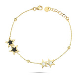 Milky Way 14ct Rose Gold Enamel Bracelet