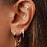 Neo Marquise 14ct Rose Gold Diamond U-Hoop Earrings - Small