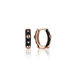 Neomi Bubble Black Enamel Diamond Hoop Earrings - Small