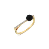 Neomi Edge Black Enamel Diamond RIng
