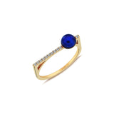Neomi Edge Navy Blue Enamel Diamond Ring