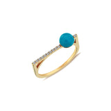 Neomi Edge Turquoise Blue Enamel Diamond Ring