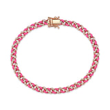 Neomi Flow 14ct Rose Gold Pink Enamel Diamond Bracelet