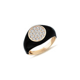 Neomi Gravity Black Enamel Diamond Ring